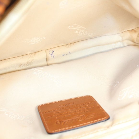 Fossil Fabric Woven Striped Multi Color Hobo Shoulder Purse Handbag Medium Bag - Picture 12 of 12